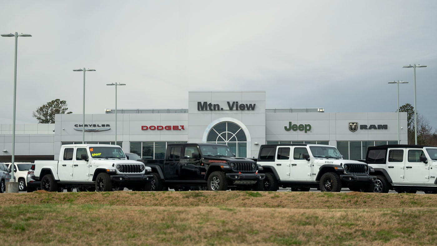 Outside of an EV Dealership